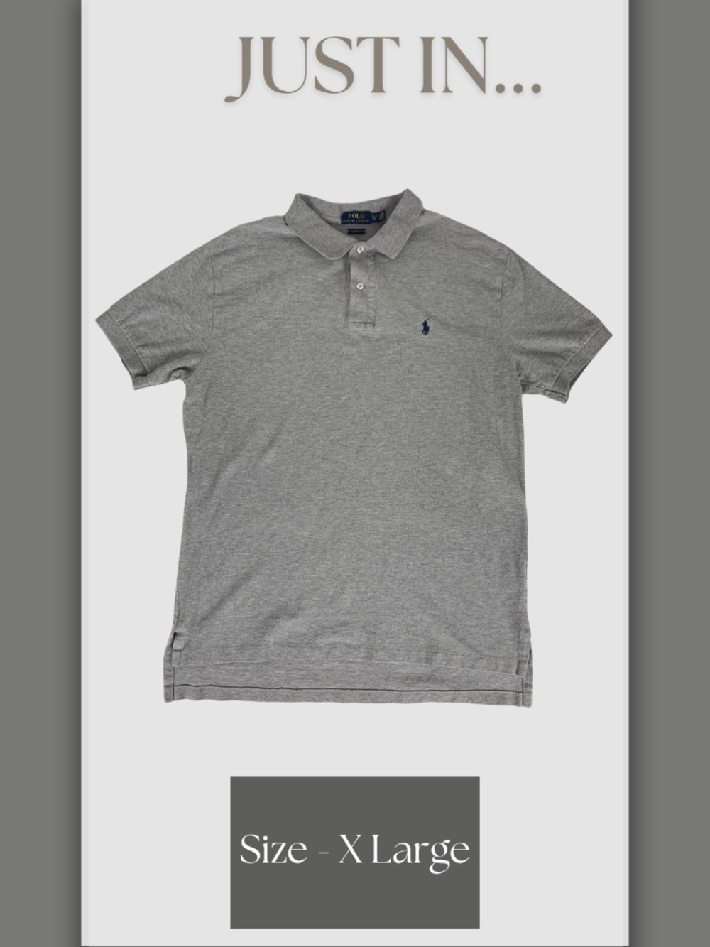 Polo Ralph Lauren Classic Fit Men's Cotton Polo Gray XL Preppy Quiet Luxury